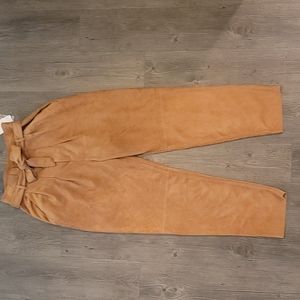 Free People Nightfall Vegan Suede Pant in Carmel Size 4